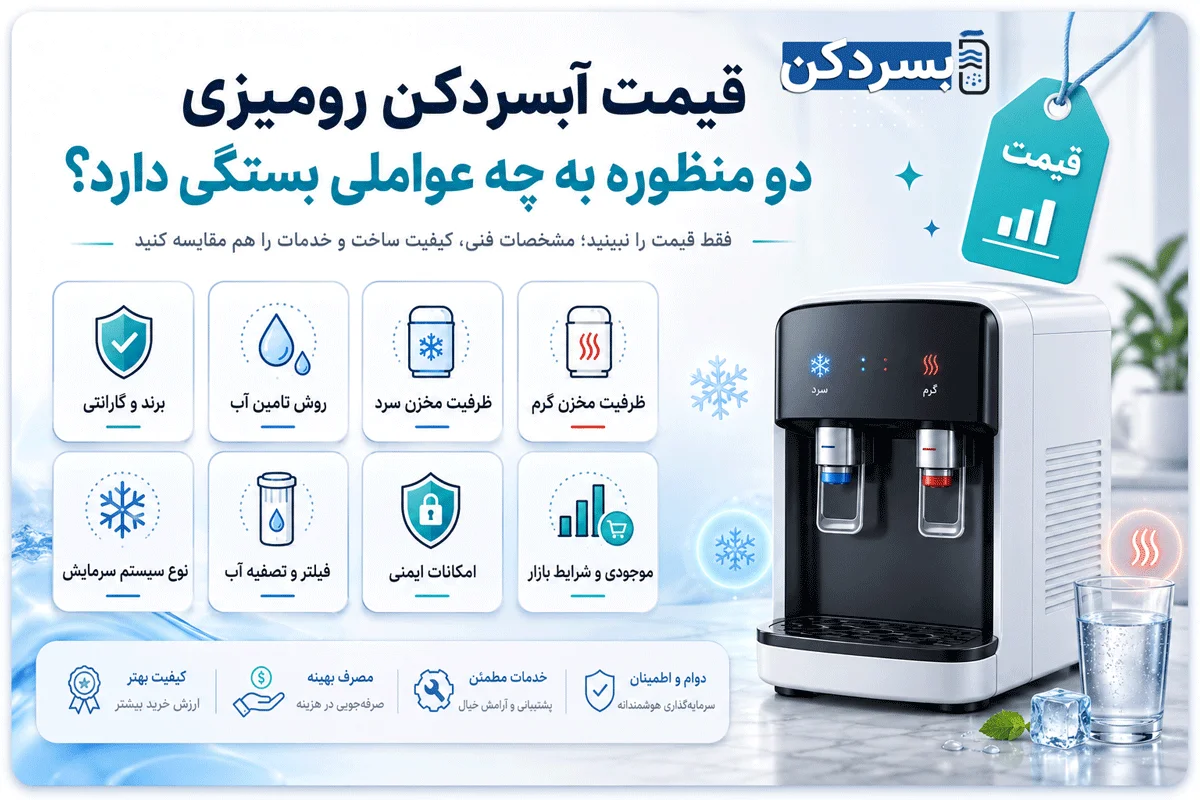 قیمت آبسردکن رومیزی دو منظوره به چه عواملی بستگی دارد